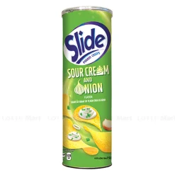 Slide Potato Chips Sour Cream & Onion Flavored 150g x 4 Cans