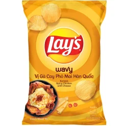 Lay's Wavy Korean Spicy Chicken Cheese Potato Snack 54g Pack