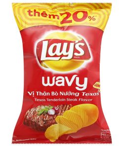 Snack Khoai Tây Vị Bò Nướng Wavy Texas của Lay's Gói 33g